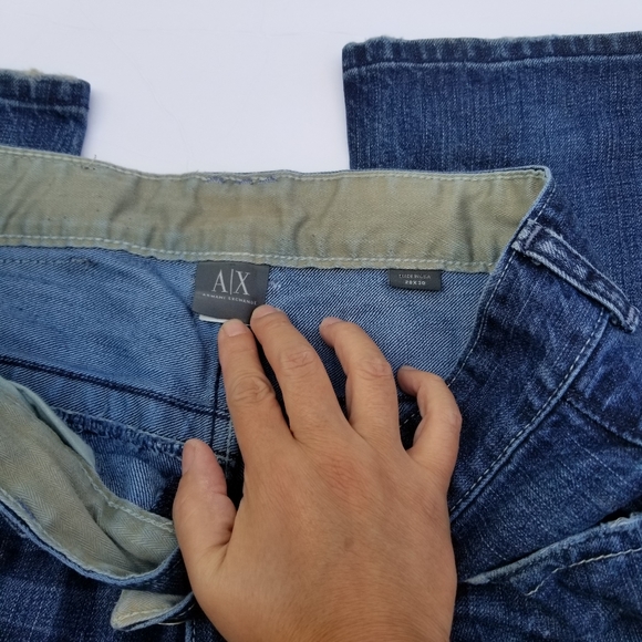 ARMANI EXCHANGE BLUE DISTRESSED MENS JEANS SIZE 28 × 30 - Picture 3 of 12